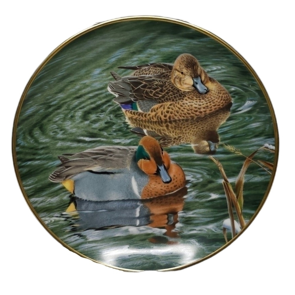 Vintage Collector's Plate Greenwinged Teals Trevor Boyer 1988 Kaiser Porcelain